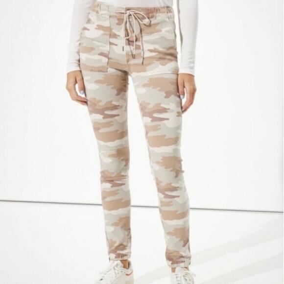 American Eagle Next Level Stretch High Rise Camo Jegging Joggers - Tan - 00 - Picture 5 of 14